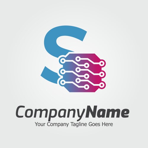Programming code and technology logo template vector image