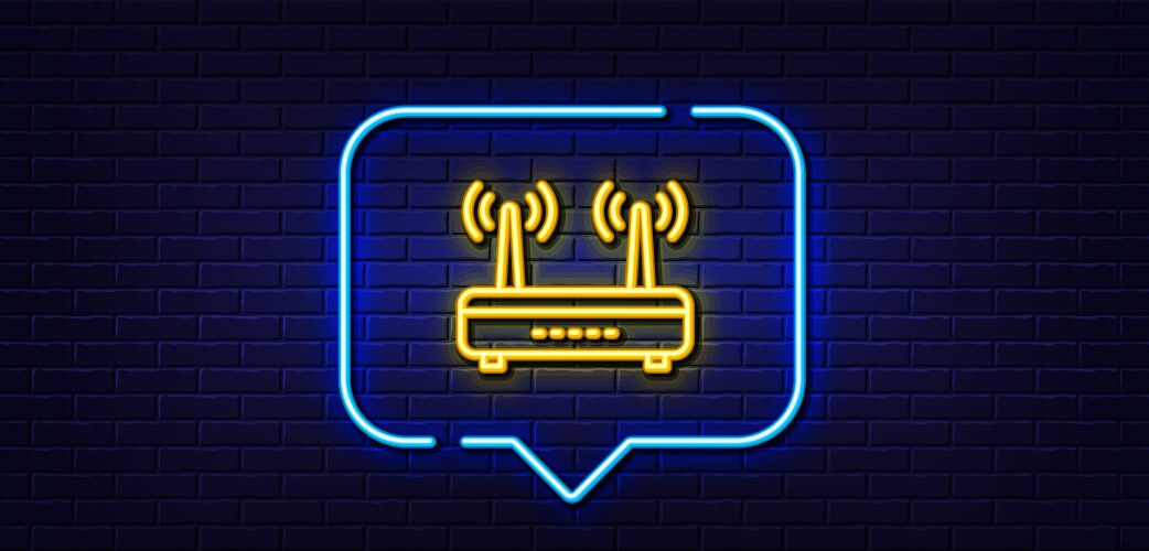 Wifi router line icon computer component sign vektorbild