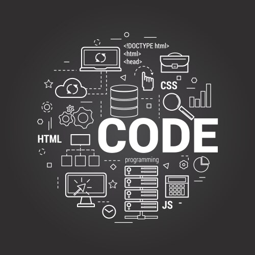 Digital java code text computer software coding Vector Image