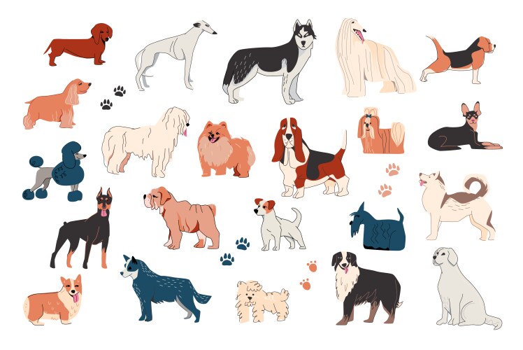 Set dogs Royalty Free Vector Image - VectorStock