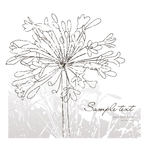 Hand drawn bunch with flowers Royalty Free Vector Image
