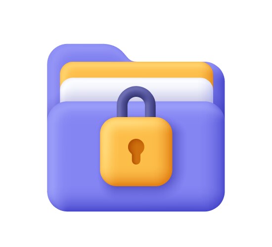 Folder with documents and a lock data security vector image