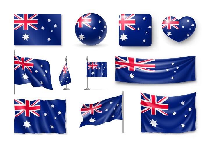 Flags countries australia and oceania flat style Vector Image