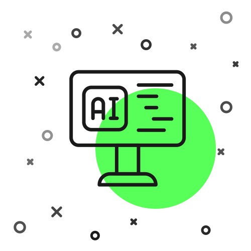 Black line software web developer programming vektorbild