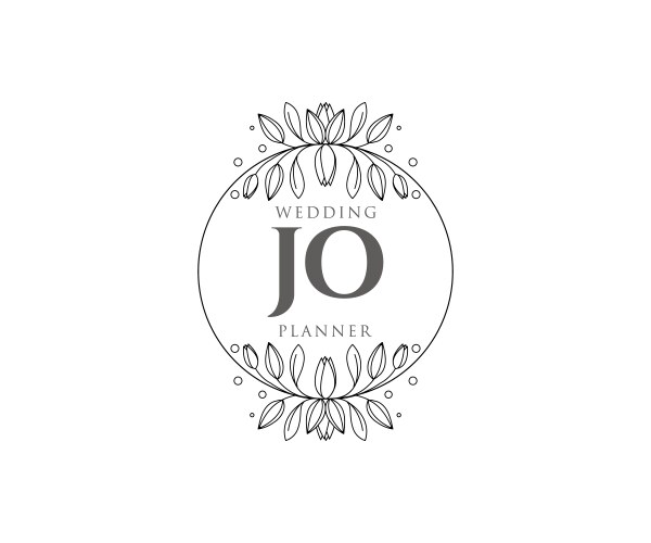 Jo initials letter wedding monogram logos Vector Image