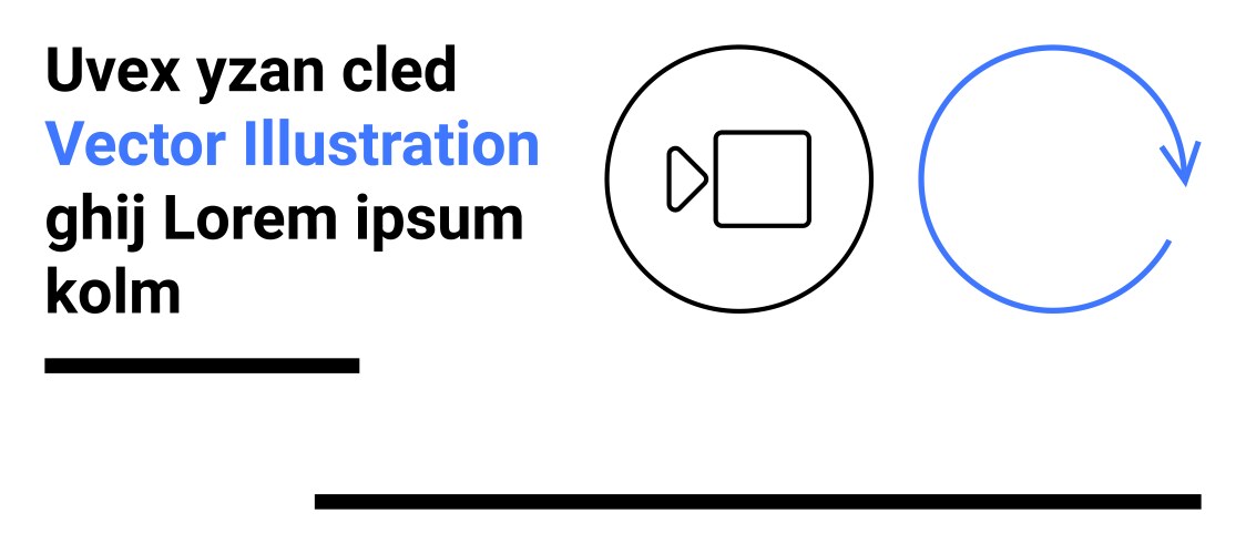 Minimalistic ui elements with text video icon vector image