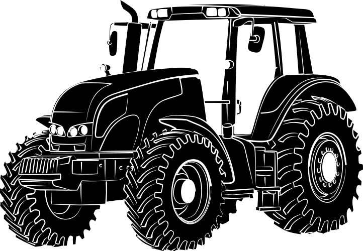 Retro farm tractor sketch vintage Royalty Free Vector Image