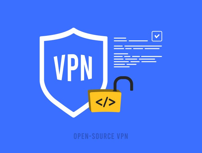 Secure networking with open-source vpn vector image