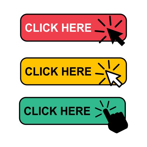 Set of click here web button internet flat vektorbild