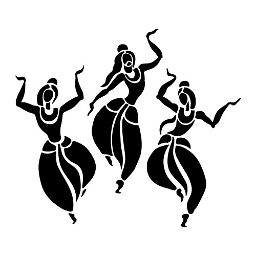Indian Dancers in Traditional Attire Vector Image