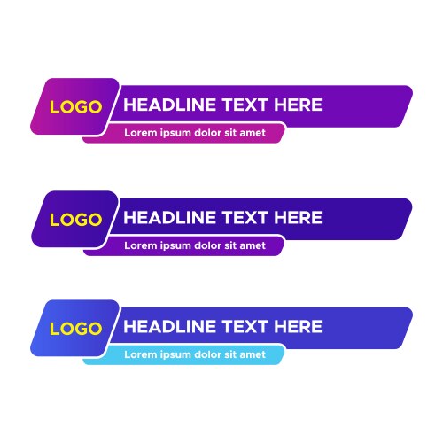 Lower third template tv header mockup television Vector Image