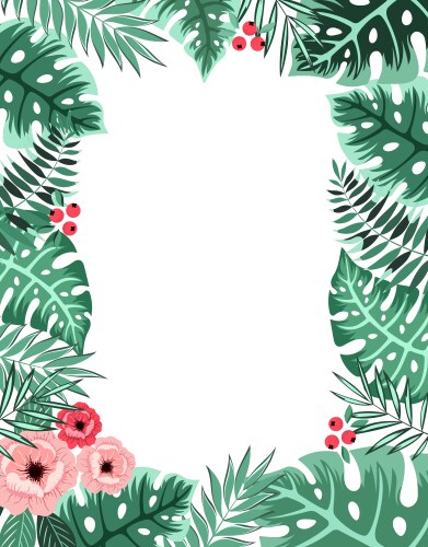 Tropical Leaf Frame Vector Image
