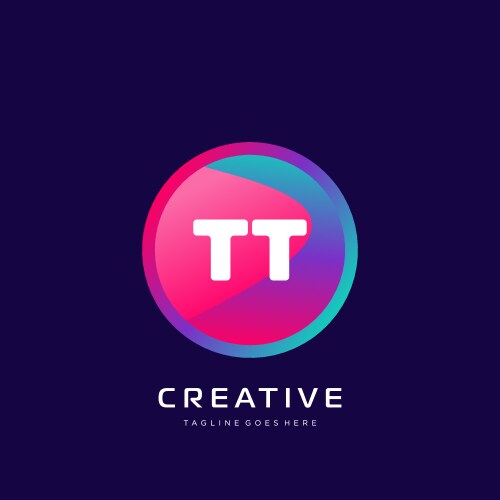 Tt initial logo with colorful template Royalty Free Vector
