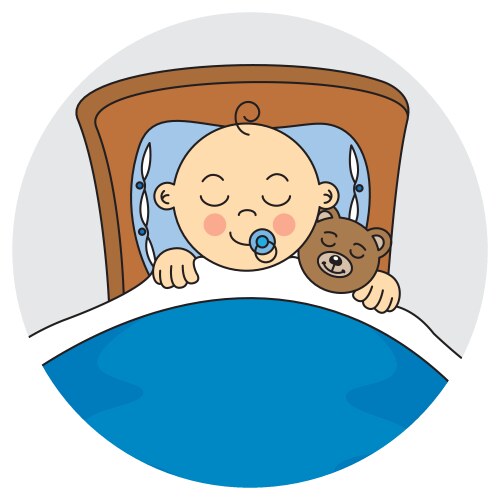 Boy and girl sleeping on bed Royalty Free Vector Image