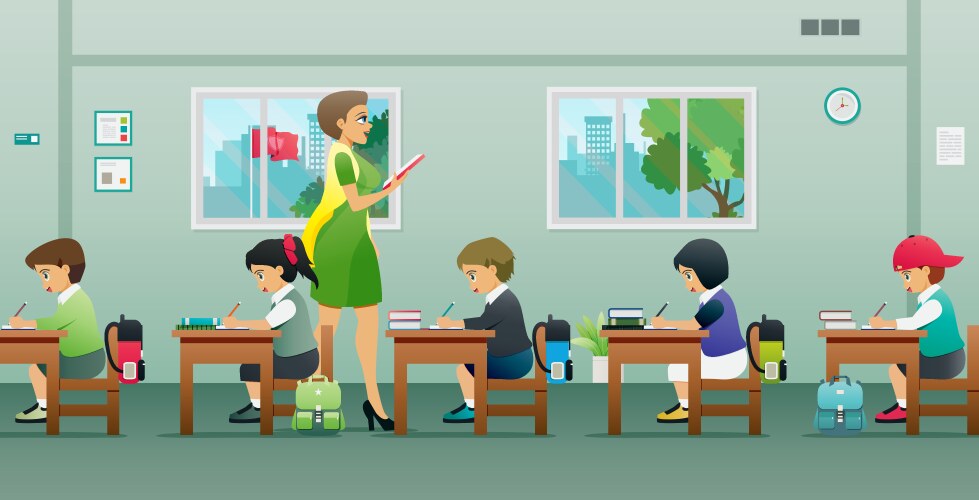 classroom teacher vector image vector image