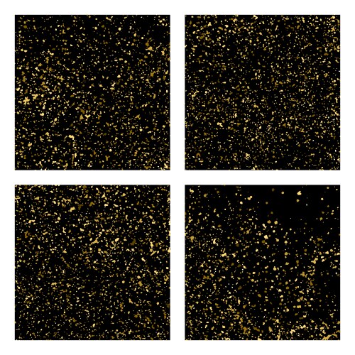 Set of gold glitter texture isolated on black Vector Image