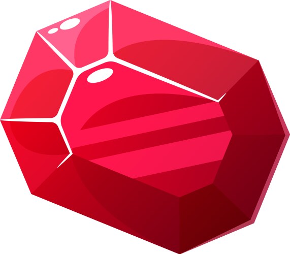 Crystal ruby glowing game asset vector image