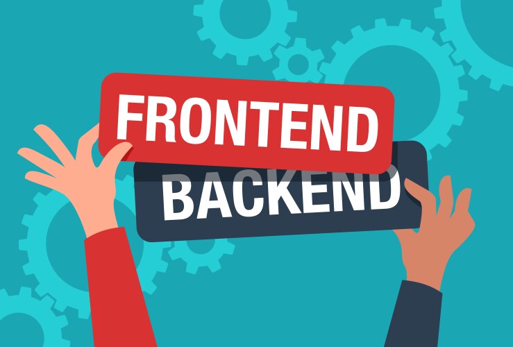 Frontend and backend software development vector image