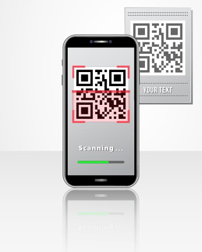Scanning qr code product price tag using vector image