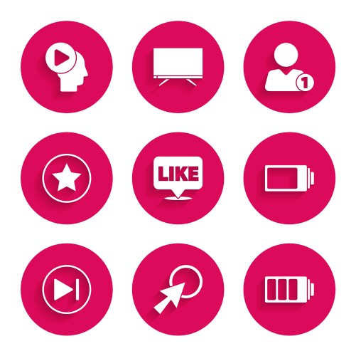 Set like in speech bubble arrow cursor battery vector image