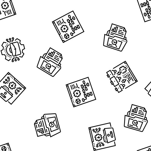 System analyst data seamless pattern vector image