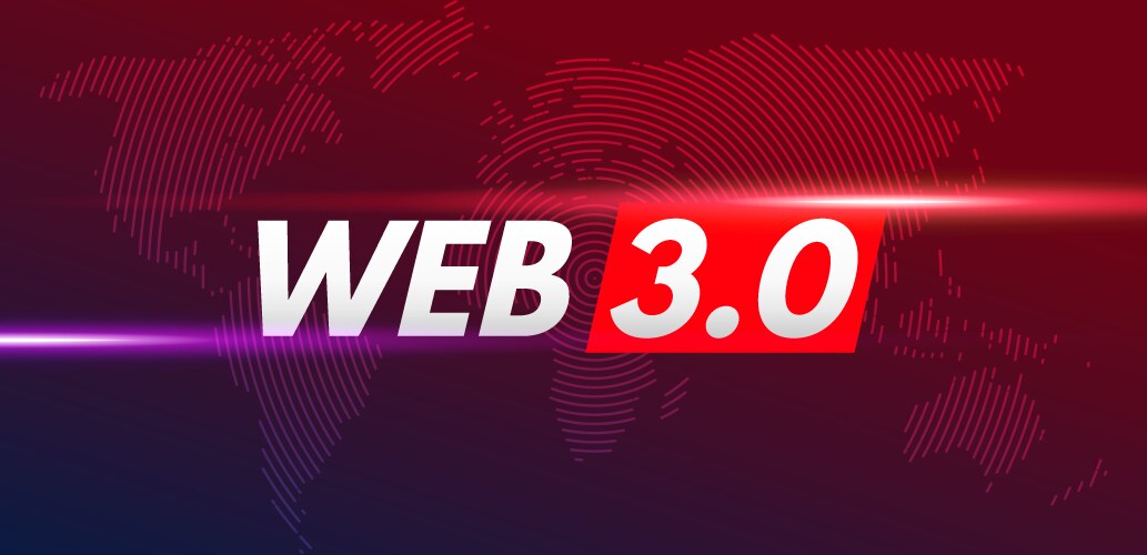 Web 3 world technology digital background web3 vector image