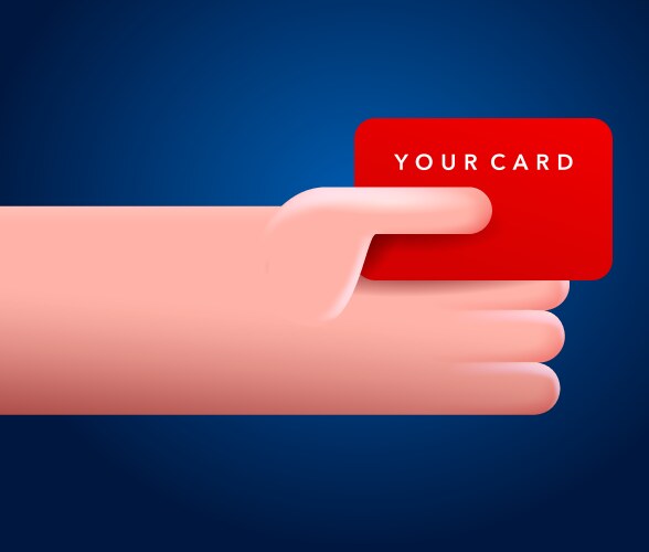 credit card in hand - template vector image