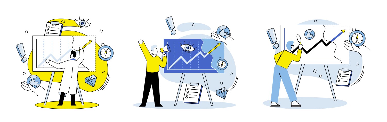 Data visualization making right choice based vector image