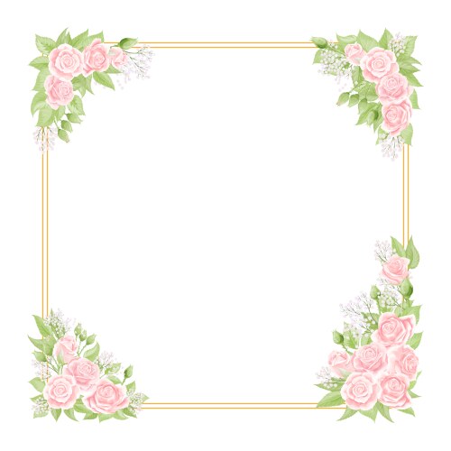 Frame with the elegant wild pink roses Vector Image