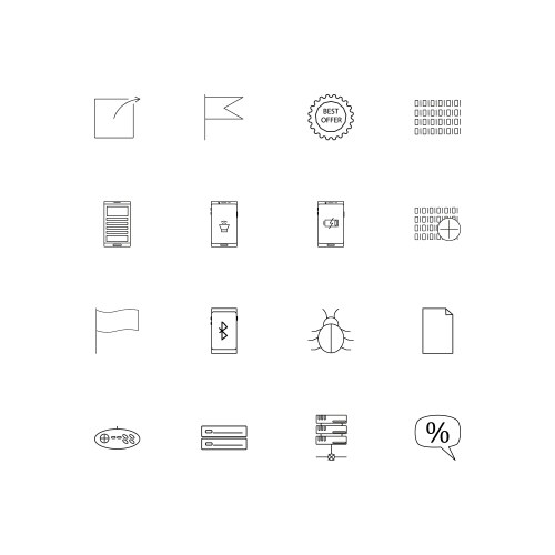Internet technologies simple linear icons set vector image