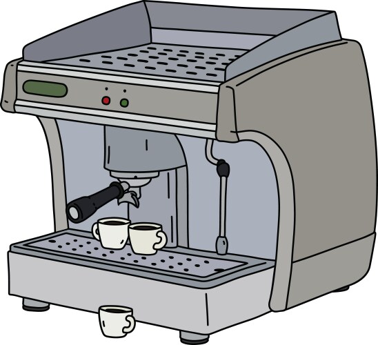 Gray Electric Espresso Machine Vector Image
