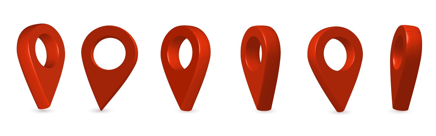 Map pointer 3d pin location symbols set isolated vector image