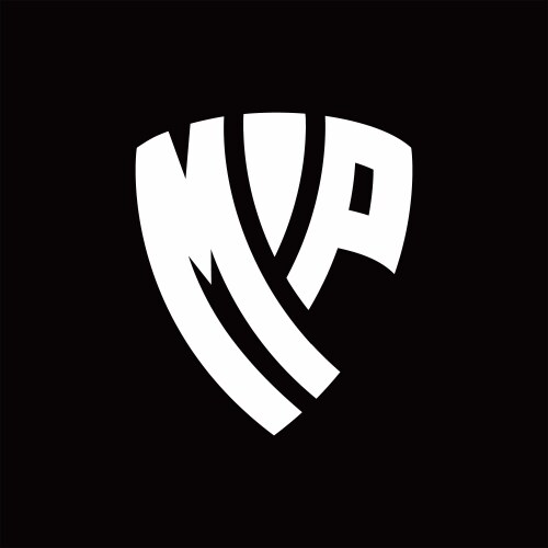 Mp logo monogram with standout triangle shape Vector Image
