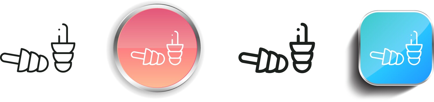 Ear plug icon thin linear regular and button vector image