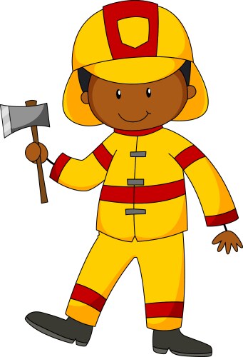 Cute fireman cartoon Royalty Free Vector Image