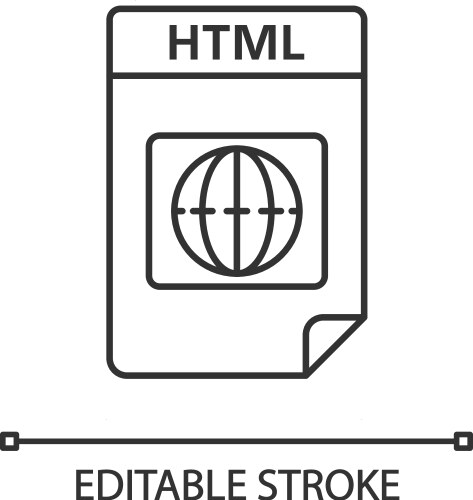 Html file format linear icon hypertext markup vector image