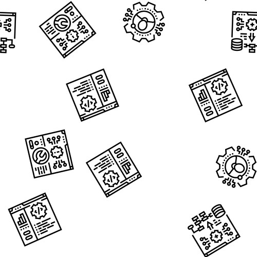 System analyst data seamless pattern vector image