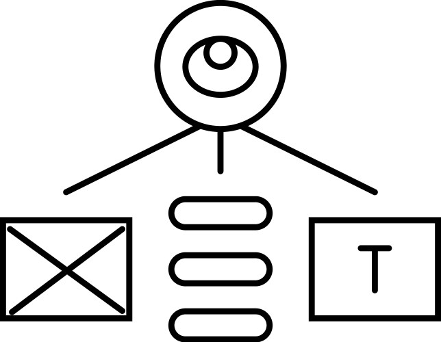 Visual hierarchy ux ui design line icon vector image