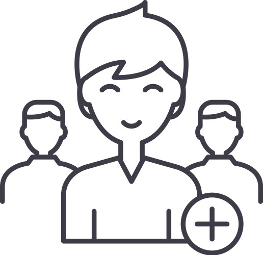 Add new user line icon concept vector image