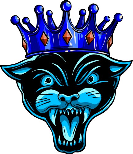 Black panther with crown on his head and open Vector Image