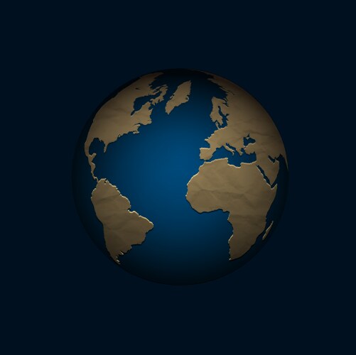 Earth globe round gold logo Royalty Free Vector Image