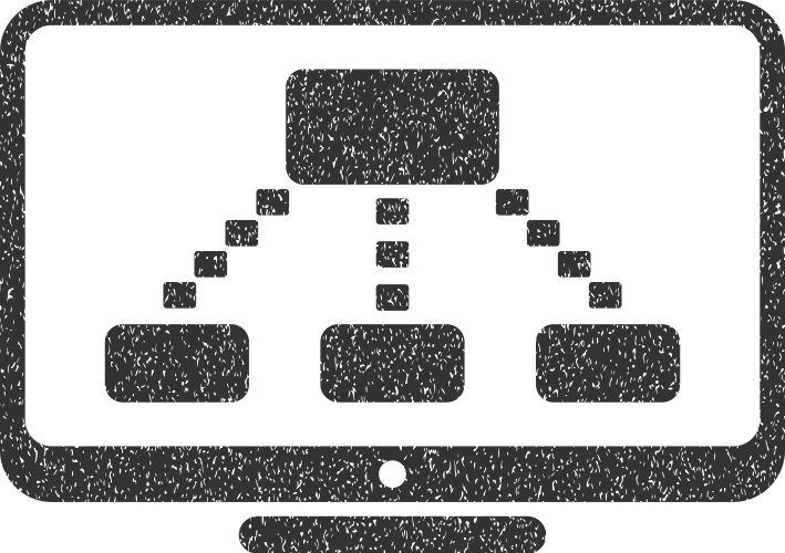 Hierarchy monitoring grainy texture icon vector image