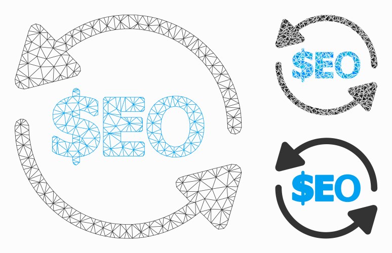 Refresh seo mesh 2d model and triangle vector image