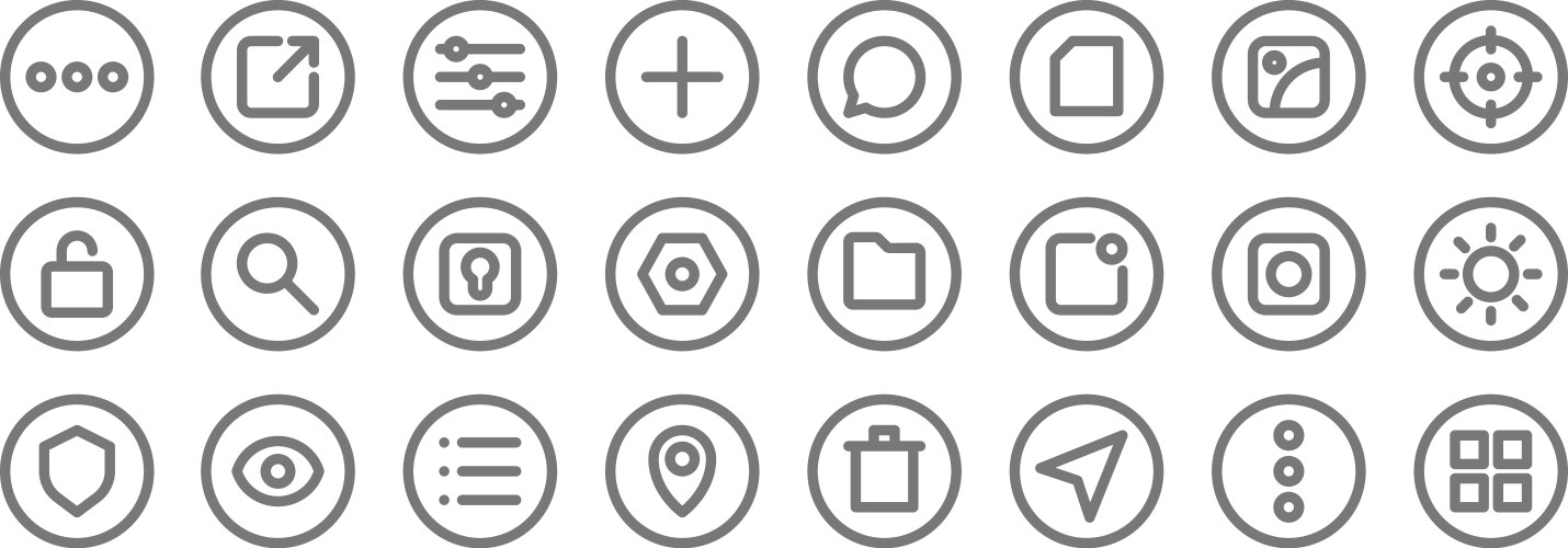 Basic ui line icons linear set quality vector image