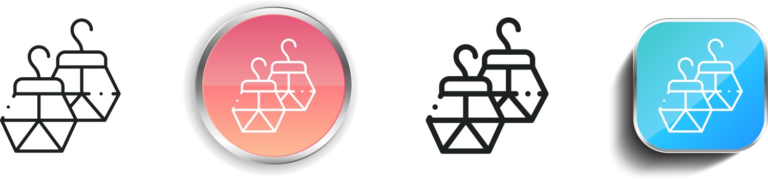 Earings icon thin linear regular and button style vector image