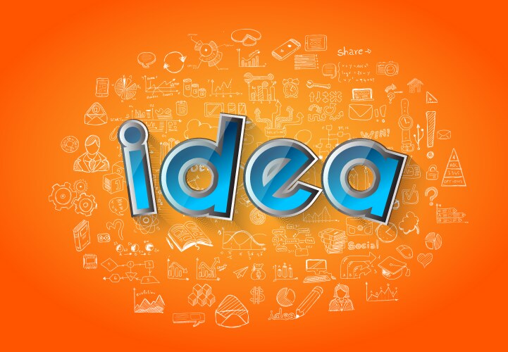 Idea concept layout for brainstorming Royalty Free Vector