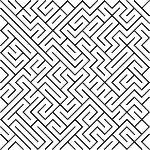 Maze pattern icons black symbols angular line vector image
