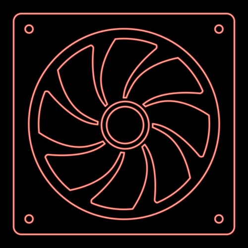 Neon fan for computer processor cooler cpu vector image