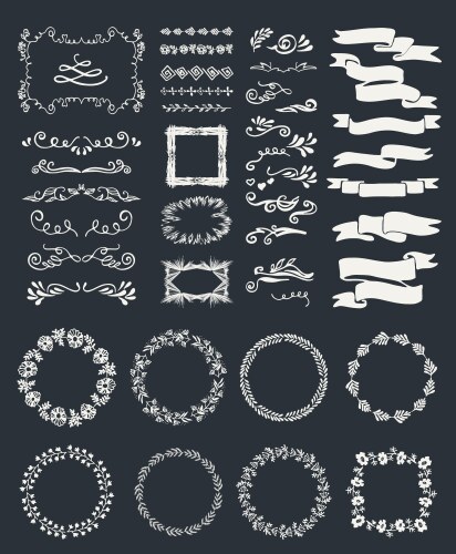Floral & Decorative Elements Vector Image