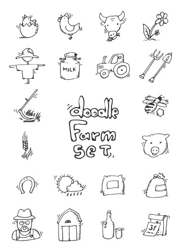 Big agriculture icons set Royalty Free Vector Image